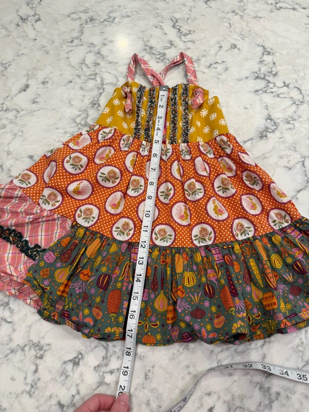 Matilda Jane Size 4 Mixed Print Dress – Roosters, Vegetables & Floral